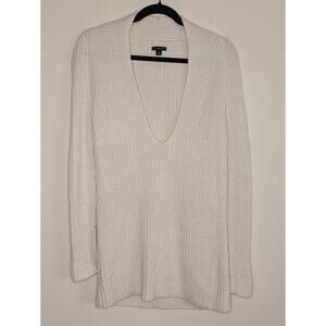 Ann Taylor Women's Small Deep V Neck Heavyweight Knit Mini Sweater Dress / Tunic